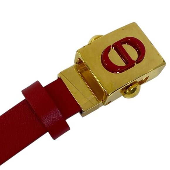 Christian Dior Belt Thin Belt CD Logo Red main image 4